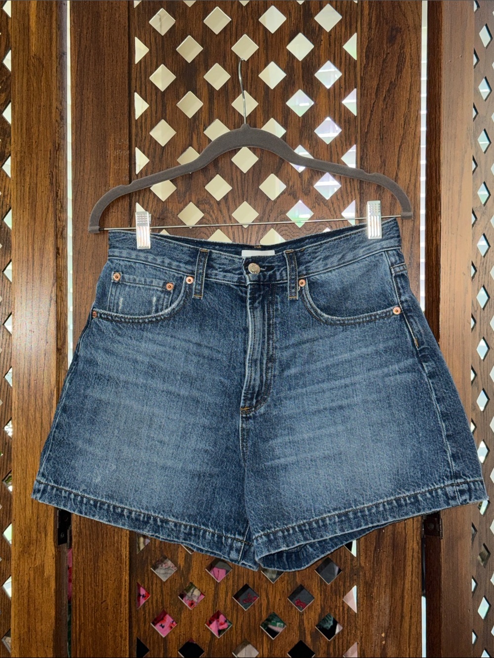 Pistola Saige Medium Wash High-Rise Denim Shorts